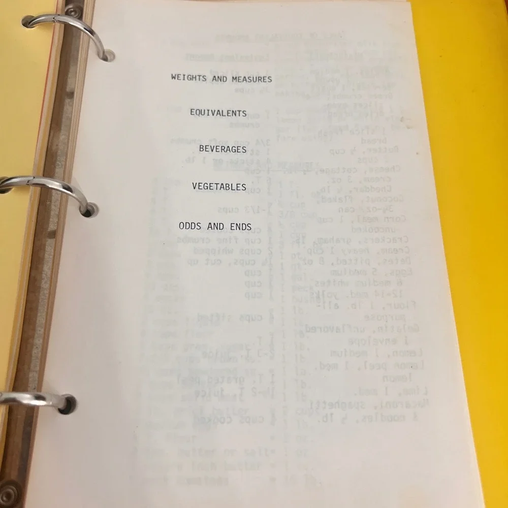 Vintage Culinary Creations Yellow Binder Cookbook Recipes Mid Century Kitchen